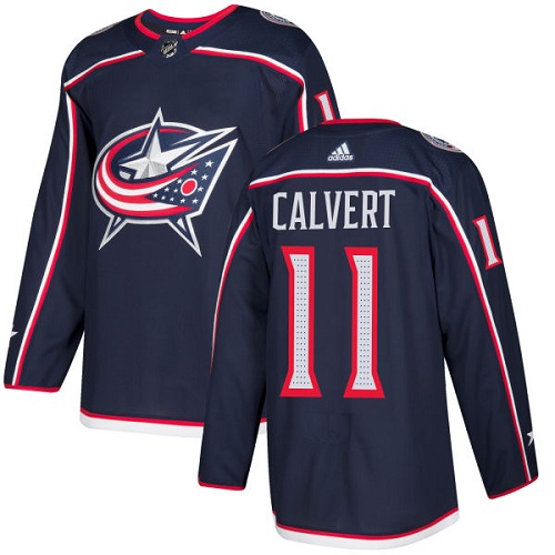 Adidas Men Columbus Blue Jackets 11 Matt Calvert Navy Blue Home Authentic Stitched NHL Jersey